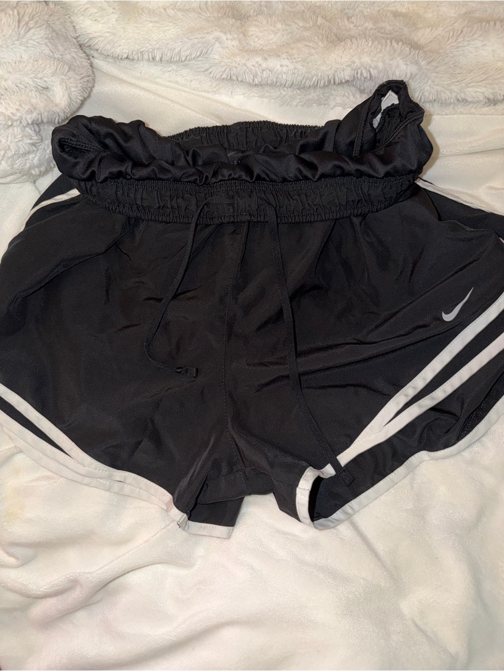 Nike Black Women's Athletic Shorts with White Trim